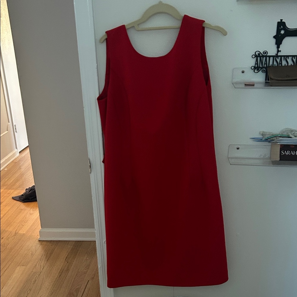 Brooks Brothers Red Sleeveless Midi Shift Dress